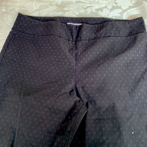 MargaretM slimming black on black polka dot pant